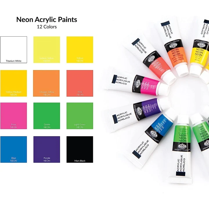 Акрилни бои Royal & Langnickel Neon 12 x 12 ml