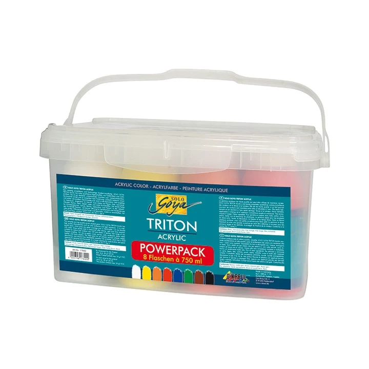 Акрилни бои Kreul Triton Liquid Powerpack / 8 x 750 ml комплект