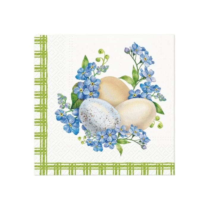 Декупажни салфетки - Eggs in Forget me nots - 1бр.