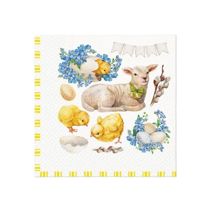Декупажни салфетки - Easter lamb frame - 1бр.