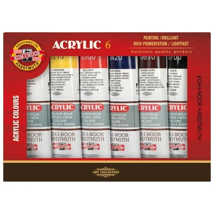 KOH‑I‑NOOR sada akrylových farieb / 6x40 ml