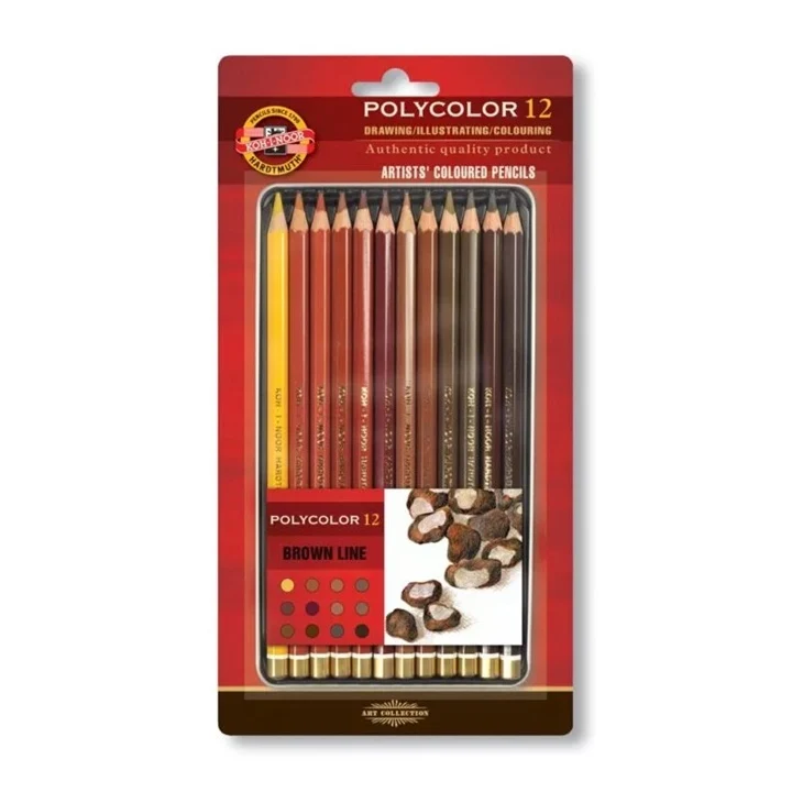 KOH‑I‑NOOR Polycolor ceruzky / hnedé odtiene, 12 ks