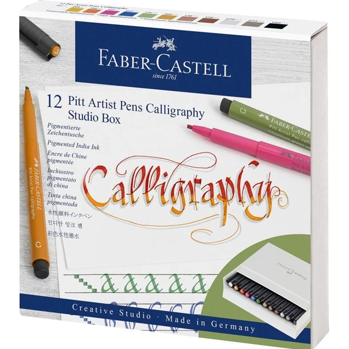 Kaligrafické perá Faber-Castell Pitt / studio box 12 ks