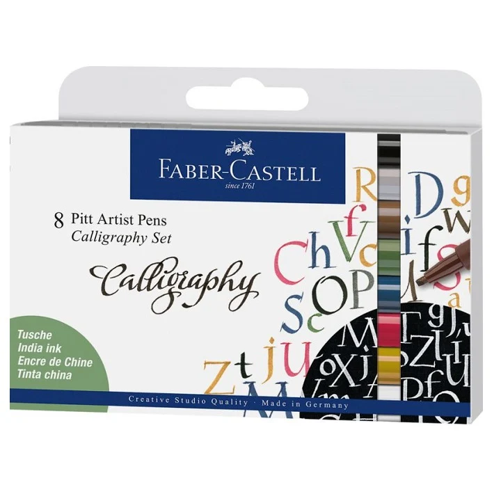 Kaligrafické perá Faber-Castell Pitt / set 8 ks