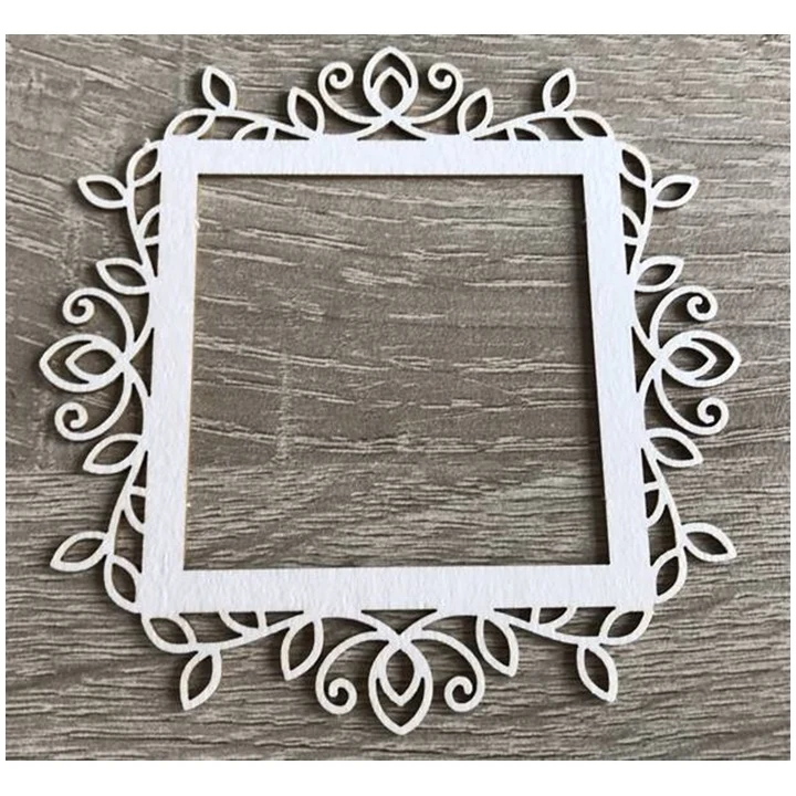 Drevený ozdobný výrez rám – ornament – 1 ks