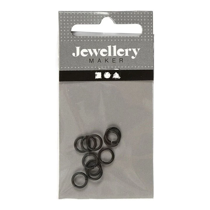 Čierne spojovacie krúžky 7 mm x 1 mm - 50 ks