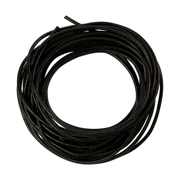Čierna kožená šnúrka 2 mm x 4 m
