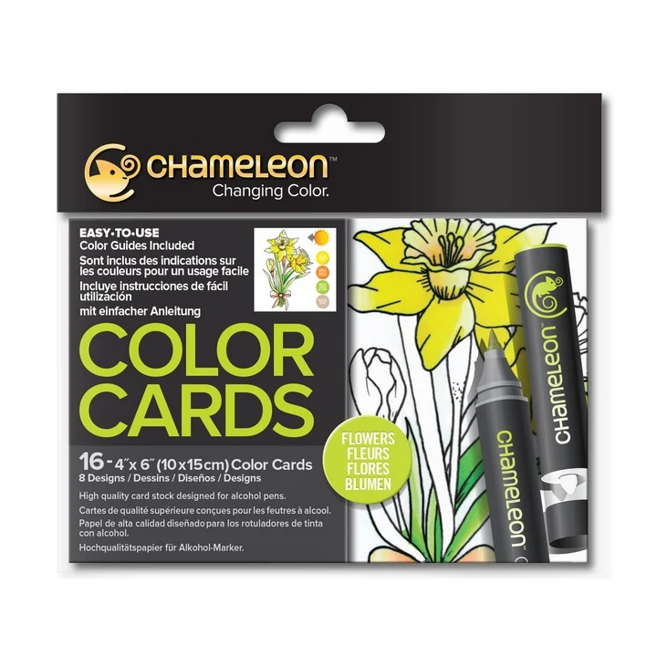 Chameleon Flowers kartičky na omaľovanie - 16 ks