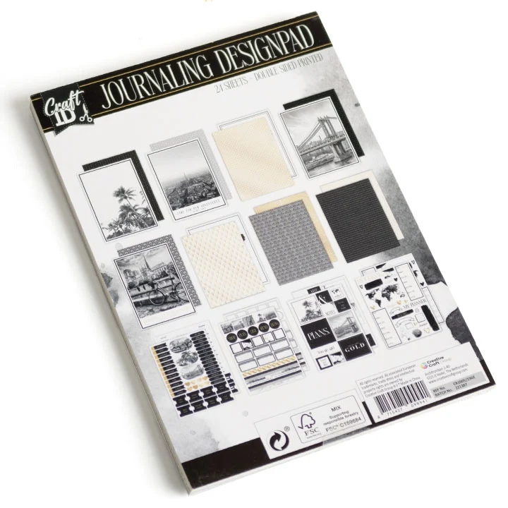 Blok papierov na scrapbooking A5 24 listov čierne