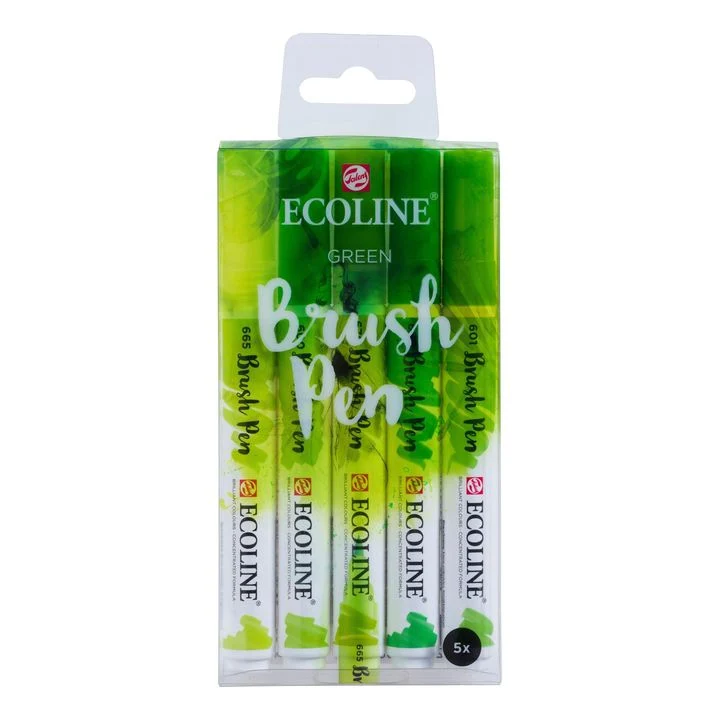 Akvarelové perá Ecoline Brush Pen Green