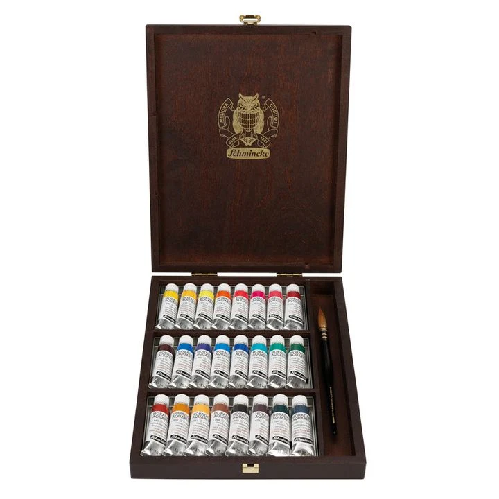 Akvarelové farby v drevenom boxe Schmincke HORADAM 24x15 ml