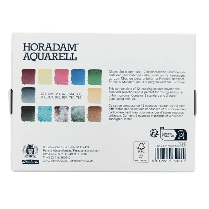 Akvarelové farby Inspiration Set Schmincke HORADAM 12 ks