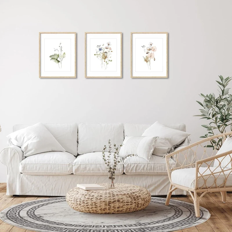 Dazzlewall Aquarell Blumen Wandbilder 30x40 cm 3er Set