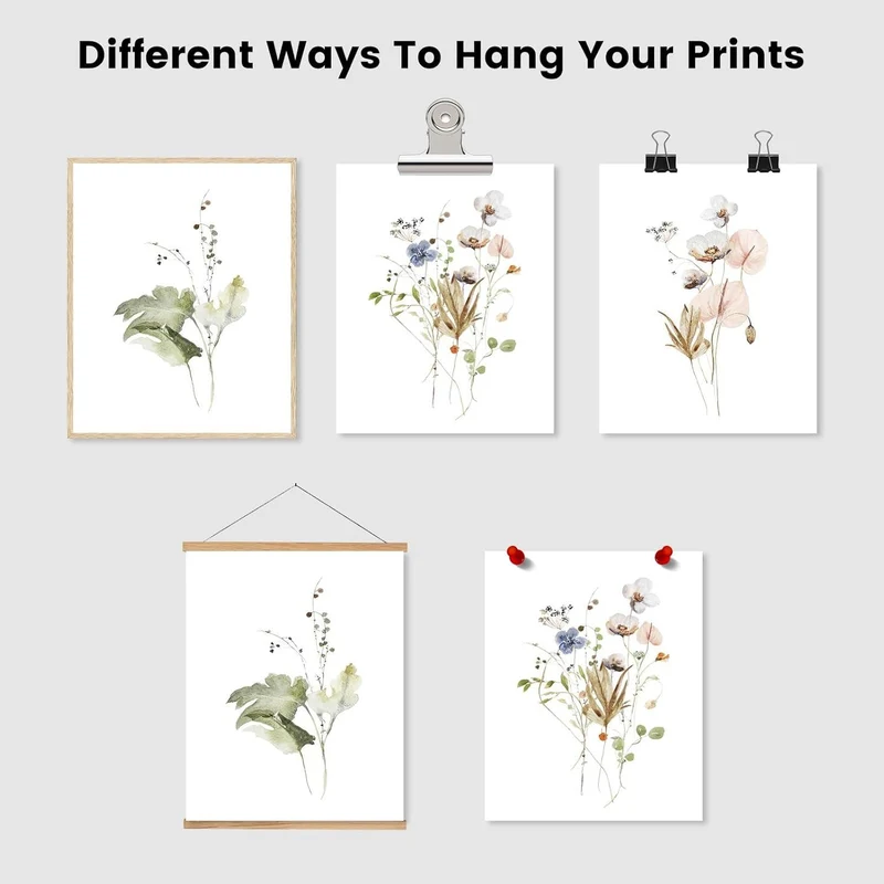 Dazzlewall Aquarell Blumen Wandbilder 30x40 cm 3er Set