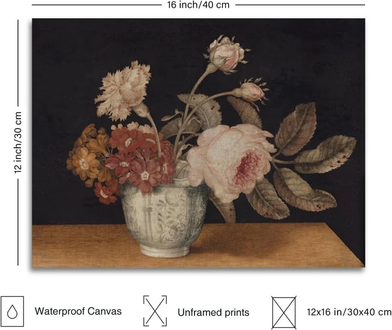 Vintage Blumen Wanddekoration Poster 12x16 Zoll Ungerahmt