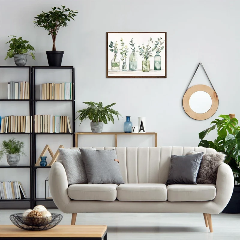 Botanische Wandbilder Badezimmer Flaschen Pflanzen