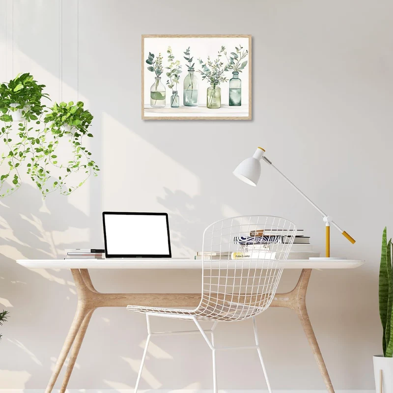 Botanische Wandbilder Badezimmer Flaschen Pflanzen