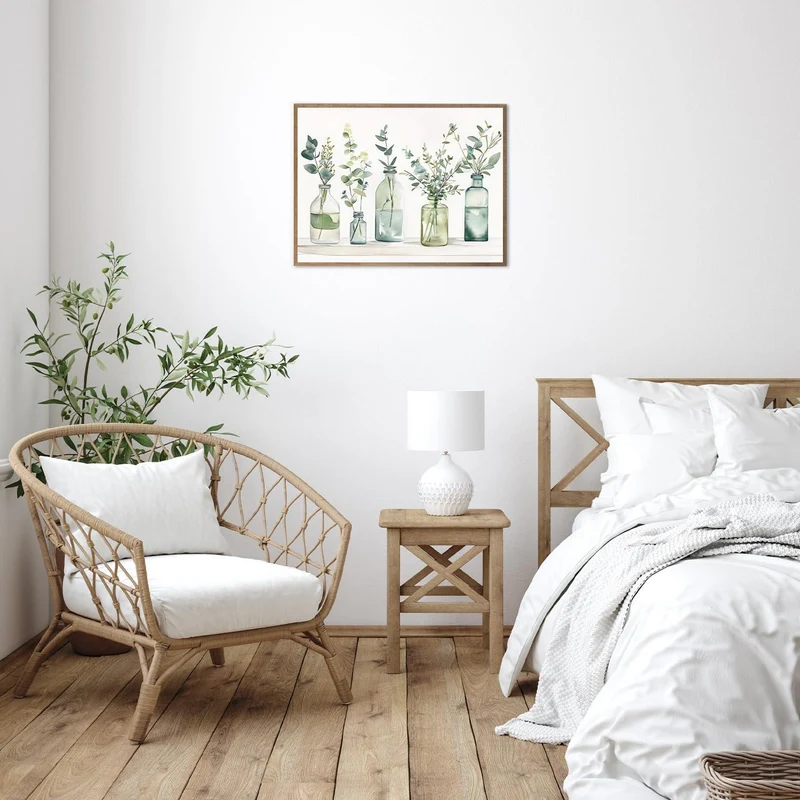 Botanische Wandbilder Badezimmer Flaschen Pflanzen