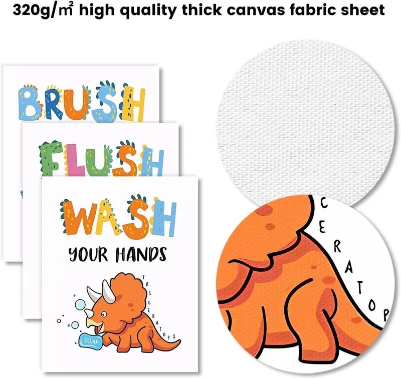Dinosaurier Badezimmer Wandbilder Set 20x25 cm Lustige