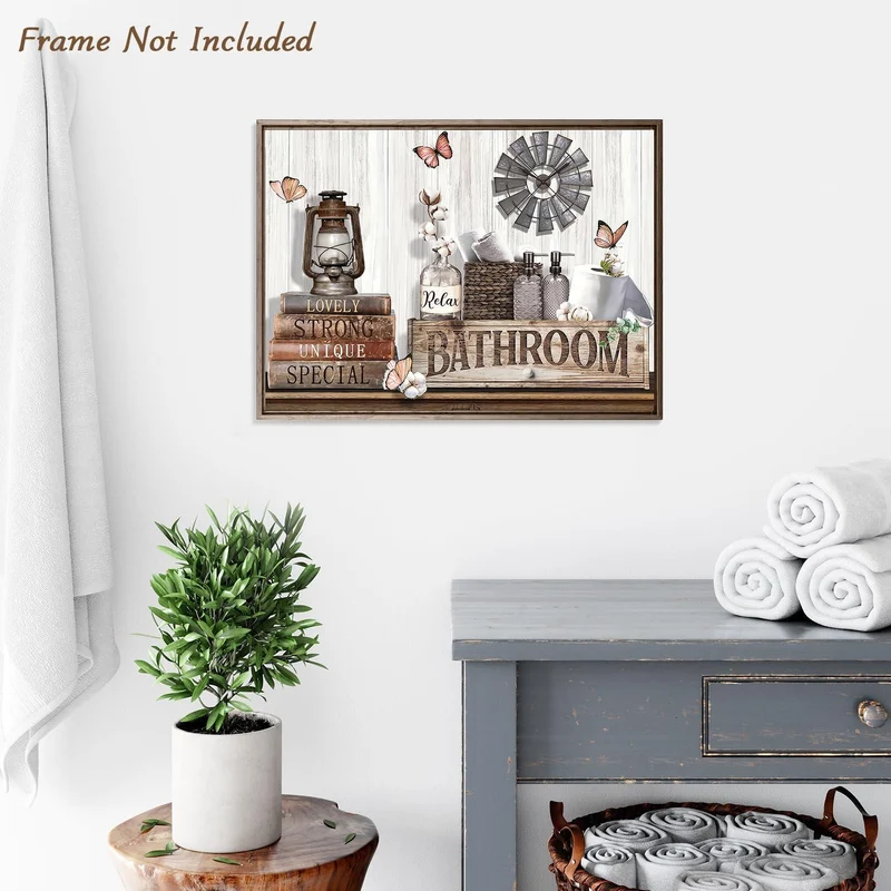 Rustikale Badezimmer Wandbilder Baumwolle Blume