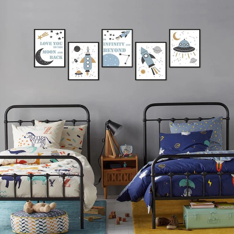 Weltraum Inspirationsposter für Jungen Zimmer 20x25 cm 6er
