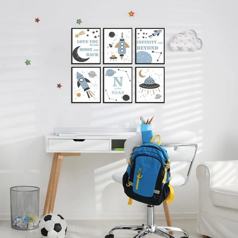 Weltraum Inspirationsposter für Jungen Zimmer 20x25 cm 6er