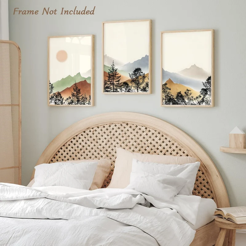 Abstrakte Berg Wandposter Set 12x16 Boho Wohnzimmer Dekor
