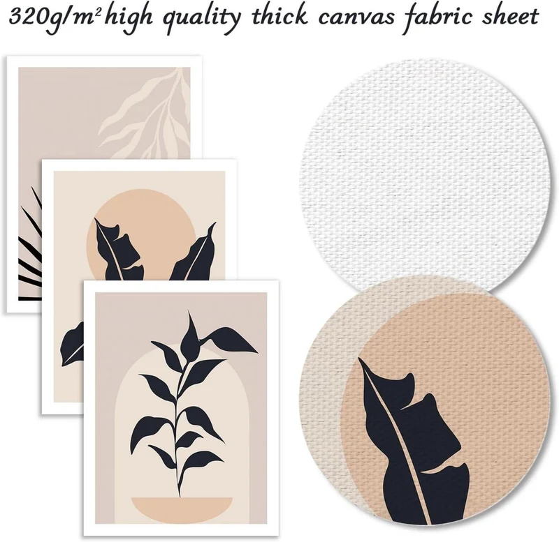 Abstrakte Boho Wanddekoration Poster Set Salbei Grün Sonne
