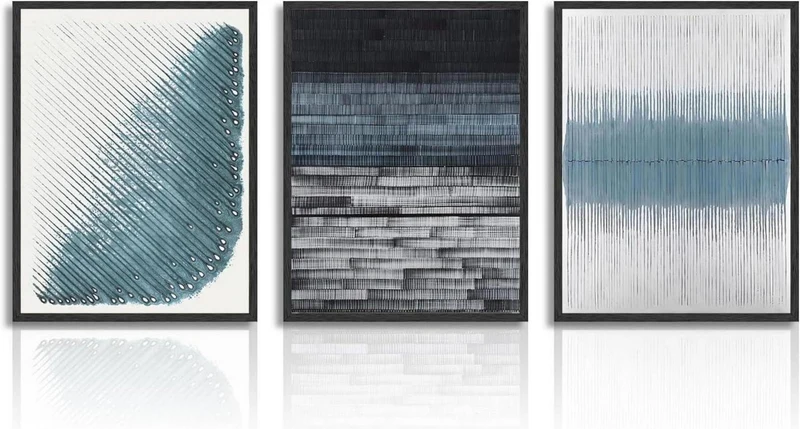Abstrakte Marineblaue Kunstdrucke Poster Set 30x40 cm ohne