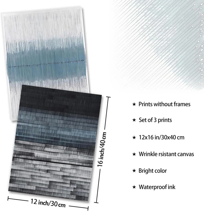 Abstrakte Marineblaue Kunstdrucke Poster Set 30x40 cm ohne