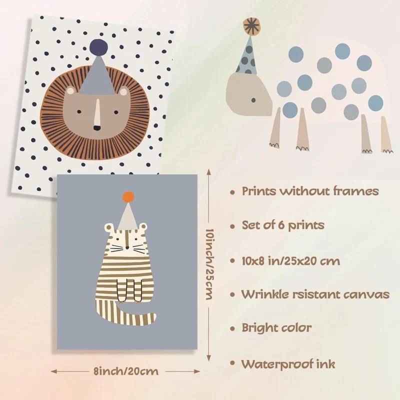 NymphFable Boho Tier Wanddekoration Poster Set 8x10
