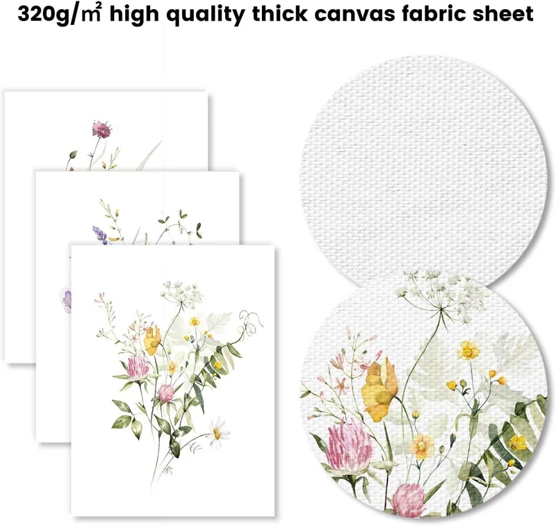 NymphFable Wildflower Watercolor Floral Poster Set 12x16