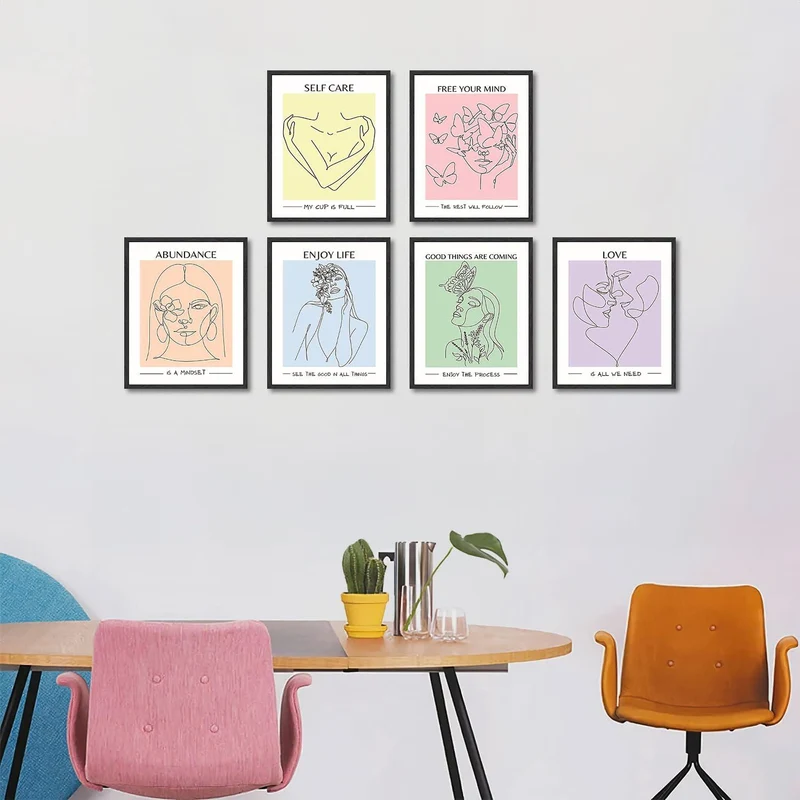 Abstrakte Minimalistische Wandbilder Weibliches Gesicht
