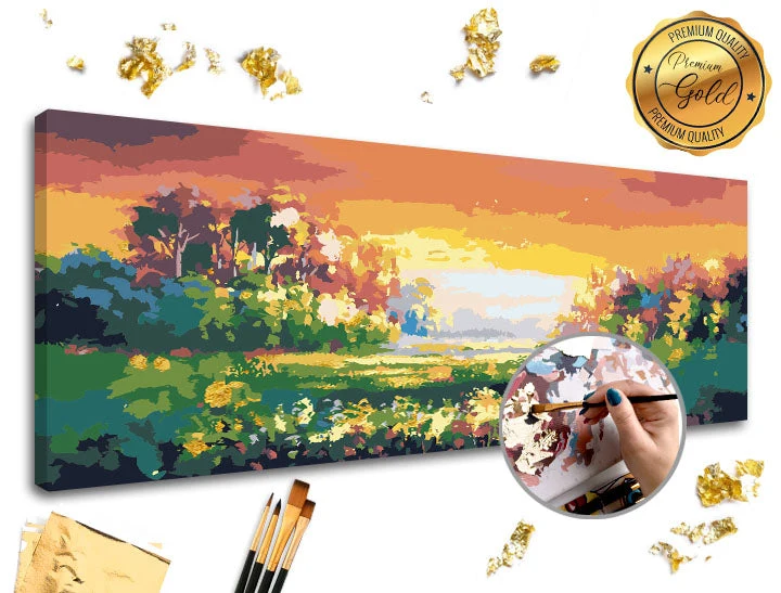 Ζωγραφική με αριθμούς PREMIUM GOLD | Παστέλ τοπίο