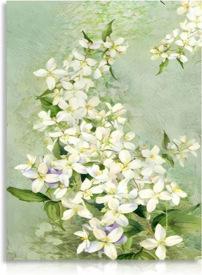Moderne Weiße Blumen Wandbild Leinwand Poster 12x16 für