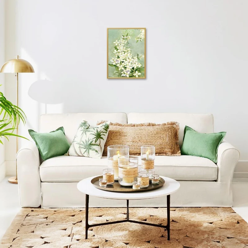 Moderne Weiße Blumen Wandbild Leinwand Poster 12x16 für