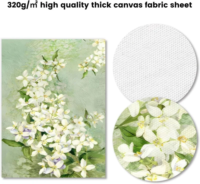 Moderne Weiße Blumen Wandbild Leinwand Poster 12x16 für