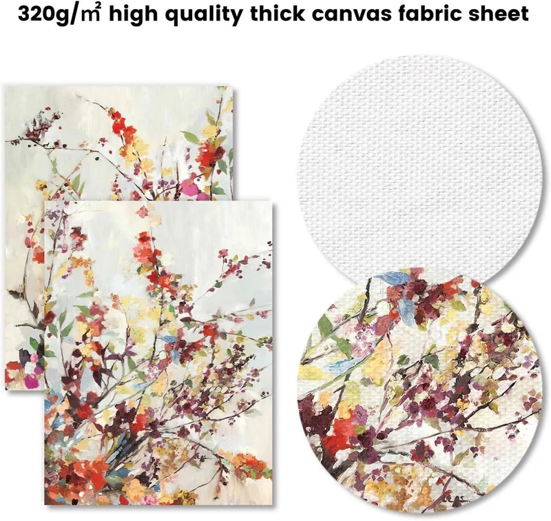 Wildblumen Vintage Leinwand Bilder 12x16 Set für Wohnzimmer