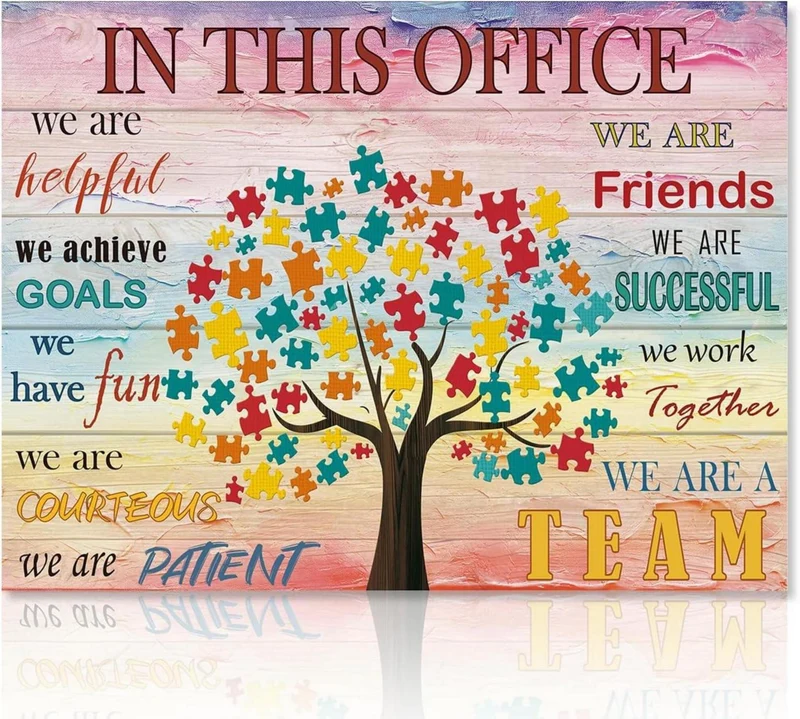 Motivationsposter Puzzle Baum Teamwork Sprüche 30x40 cm