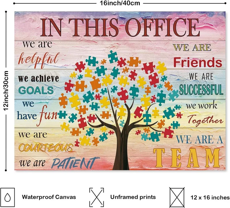 Motivationsposter Puzzle Baum Teamwork Sprüche 30x40 cm