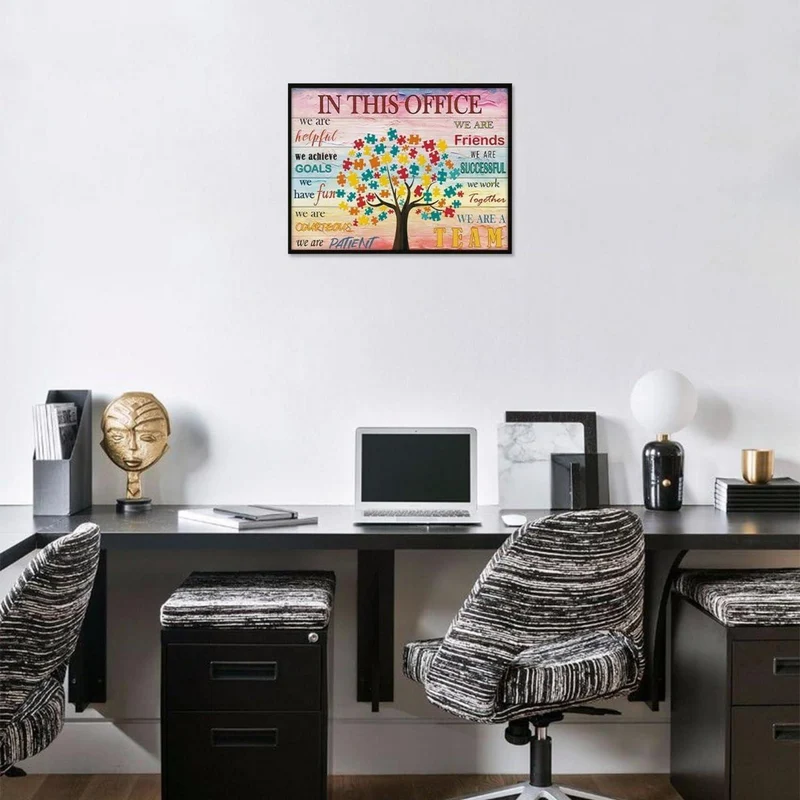 Motivationsposter Puzzle Baum Teamwork Sprüche 30x40 cm