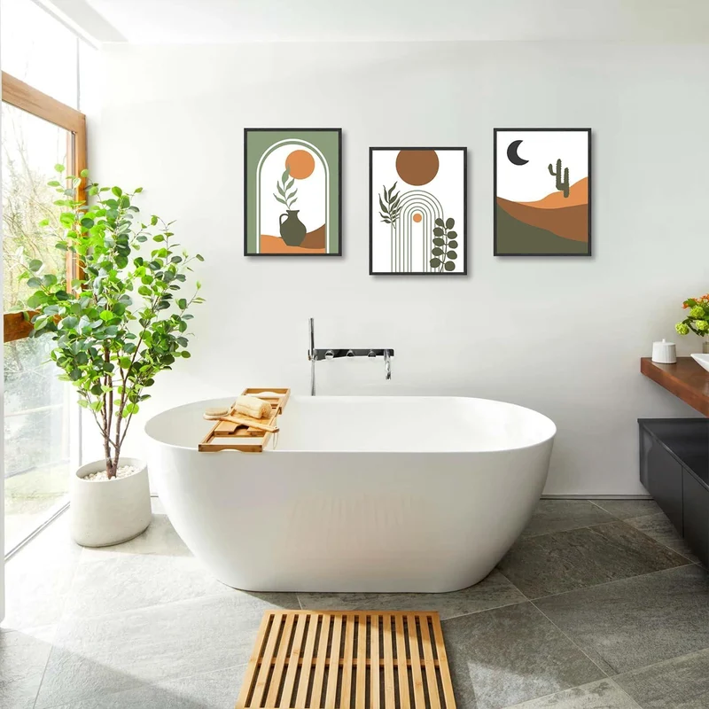 Boho Abstrakte Wandbilder Sonne Mond Geometrische