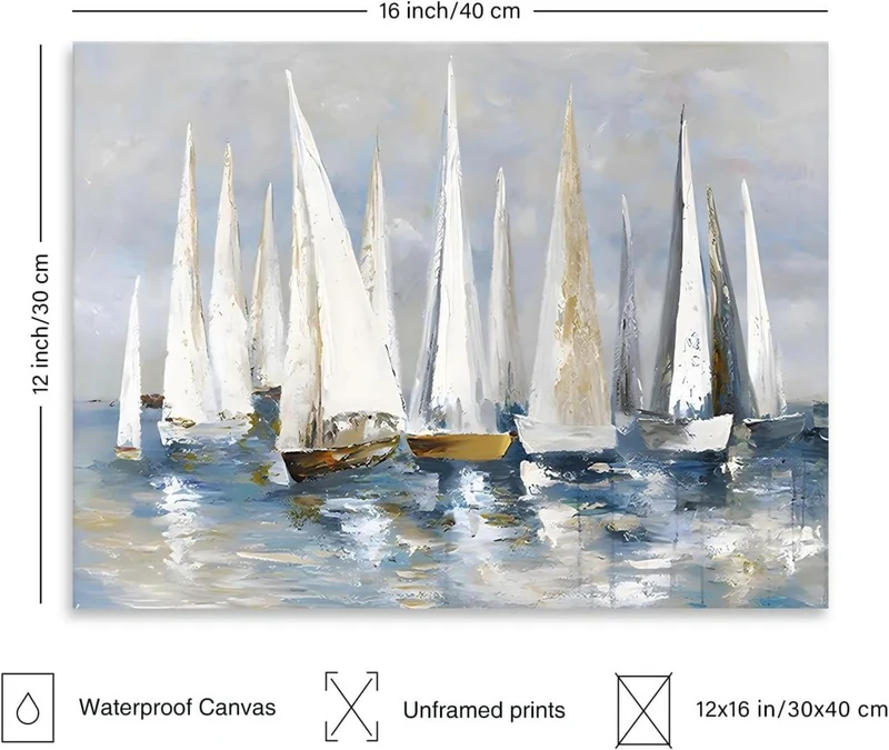 Segelboot Ozean Wand Kunst Poster 12x16 Schlafzimmer