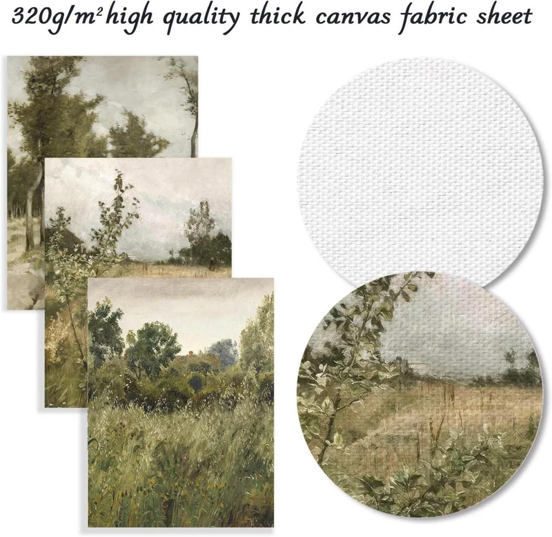 Vintage Rustikale Landschaft Leinwandbilder 30x40 cm 3er-Set