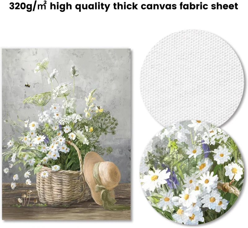 Gänseblümchen Leinwand Bilder Rustikale Blumen