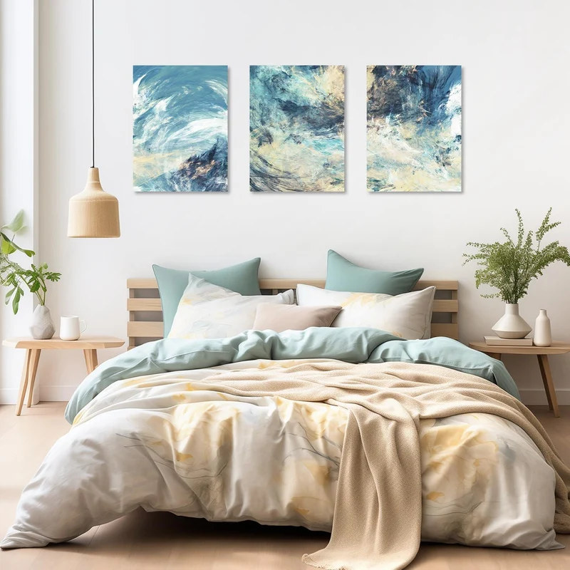 Moderne Abstrakte Ozean Himmel Poster Set 30x40 cm 3er Pack