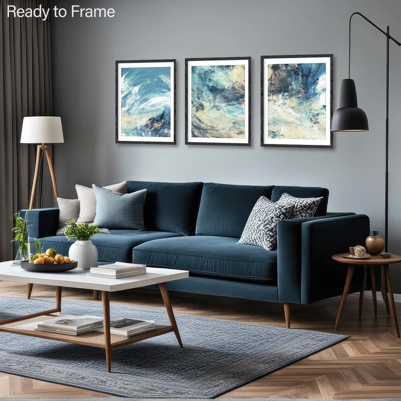 Moderne Abstrakte Ozean Himmel Poster Set 30x40 cm 3er Pack