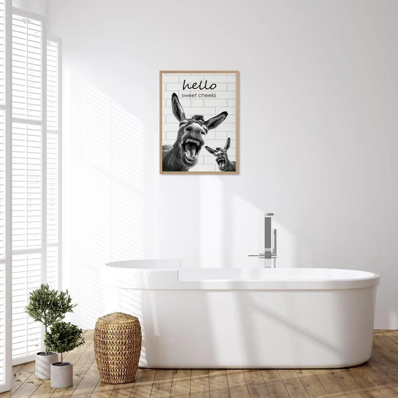 Lustiger Esel Leinwand Poster 30x40 cm Badezimmer Wohnzimmer