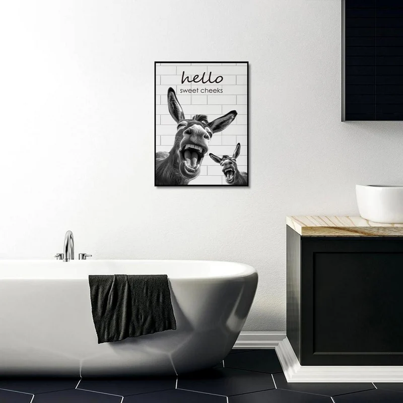 Lustiger Esel Leinwand Poster 30x40 cm Badezimmer Wohnzimmer