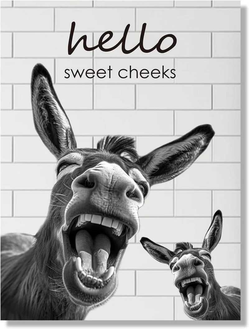 Lustiger Esel Leinwand Poster 30x40 cm Badezimmer Wohnzimmer